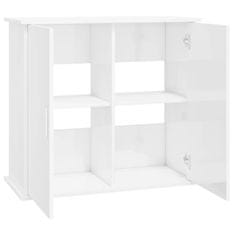Greatstore Stojalo za akvarij visok sijaj belo 81x36x73 cm inženirski les
