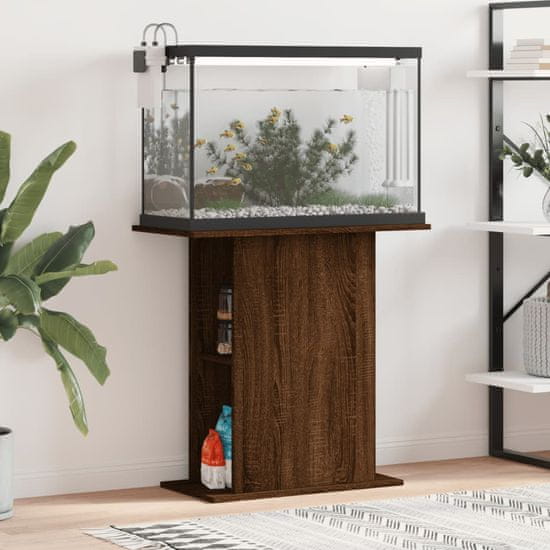 shumee vidaXL Stojalo za akvarij rjavi hrast 75x36x72,5 cm inženirski les
