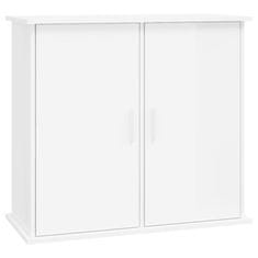 Greatstore Stojalo za akvarij visok sijaj belo 81x36x73 cm inženirski les