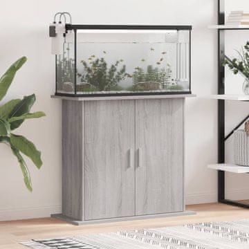 Vidaxl vidaXL Omarica za akvarij, siva, hrast sonoma, 81x36x73 cm
