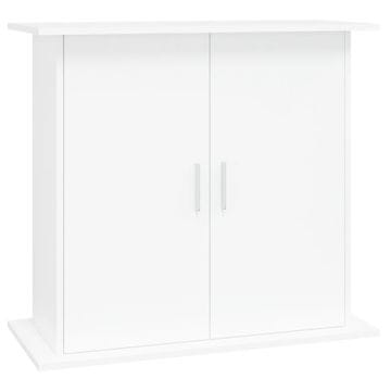 Vidaxl Stojalo za akvarij belo 81x36x73 cm inženirski les