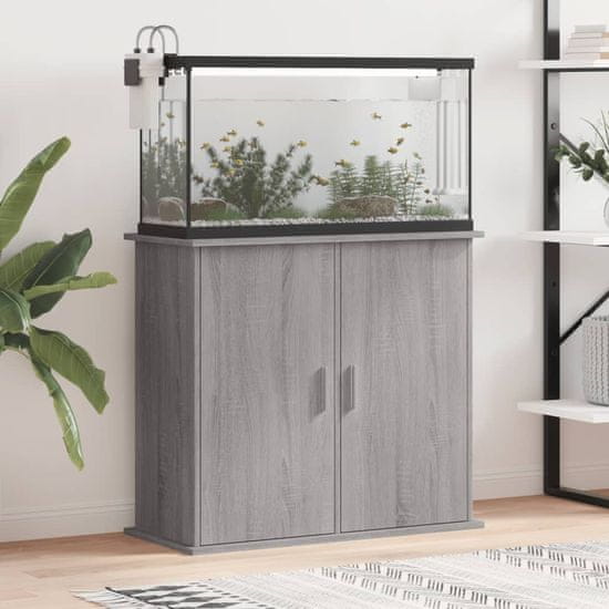 Vidaxl Stojalo za akvarij siva sonoma 81x36x73 cm inženirski les
