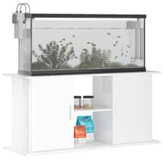 Vidaxl Stojalo za akvarij visok sijaj belo 121x41x58 cm inženirski les