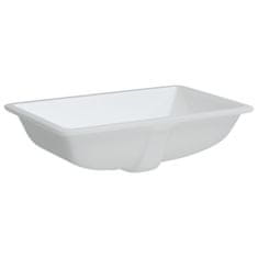 Vidaxl Kopalniški umivalnik bel 60x40x21 cm pravokoten keramičen