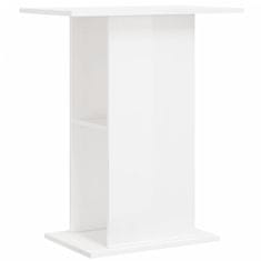 Vidaxl Stojalo za akvarij visok sijaj belo 60,5x36x72,5 cm inž. les