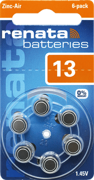 Renata 13 baterije za slušne aparate 13 (paket 6 kosov) • 1,45 V | Srebrno-oksidna