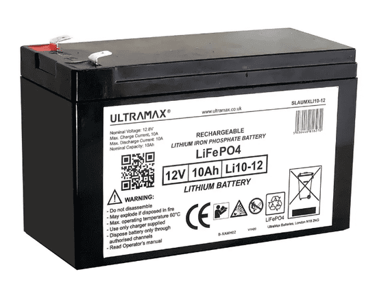 UltraMax SLAUMXLI10-12 LiFePO4 Li-ion akumulator SLAUMXLI10-12 • 12V 10Ah • LiFePo4 • DXŠXV: 98x65x151 | F2