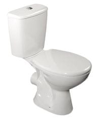 AQUALINE JUAN WC Kombinirana Enota, Dvojno Splakovanje 3/6L, Bela, Zadnji Odtok