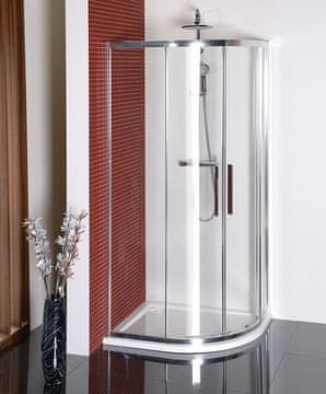 POLYSAN LUCIS LINE četrtkrožna steklena tuš kabina 1200x900mm, kromirana, ANTIDROP prevleka