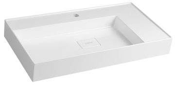 SAPHO GODIVA Elegantno Umivalnik iz Litega Marmorja, 83x44 cm, Bela