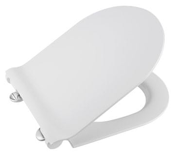 Gsi Elegantno WC sedátko SLIM s Soft Close & Quick Release, belo/kromirano, serija NORM