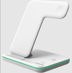 Canyon Brezžični polnilnik WS-303W,3v1,9V/2A,12V/2A,15/10/7,5/5W izhod, USB-C &gt; USB-A, vkl. napajalnikom za izmenični tok, bela