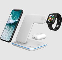 Canyon Brezžični polnilnik WS-303W,3v1,9V/2A,12V/2A,15/10/7,5/5W izhod, USB-C &gt; USB-A, vkl. napajalnikom za izmenični tok, bela