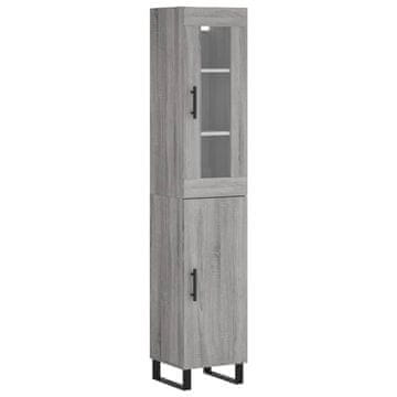 Vidaxl Visoka omara siva sonoma 34,5x34x180 cm inženirski les