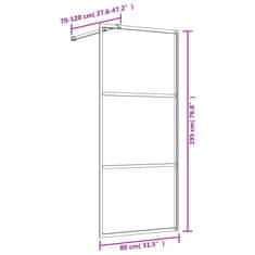 Greatstore Stena za tuš s prozornim ESG steklom rdeča 80x195 cm