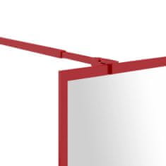 Greatstore Stena za tuš s prozornim ESG steklom rdeča 80x195 cm