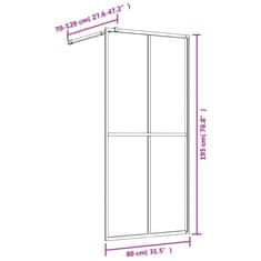 Greatstore Stena za tuš s prozornim ESG steklom rdeča 80x195 cm