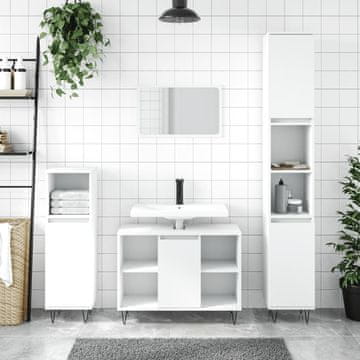 Vidaxl vidaXL Kopalniška omarica, bela, 30x30x100 cm, material na osnovi lesa