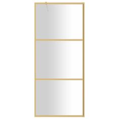 Greatstore Stena za tuš s prozornim ESG steklom zlata 80x195 cm