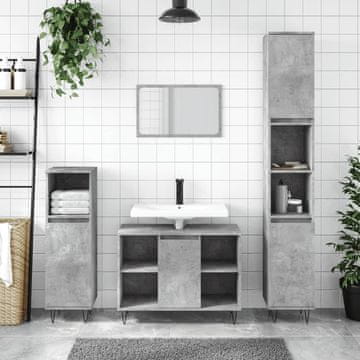 Vidaxl vidaXL Kopalniška omarica betonsko siva 30x30x100 cm