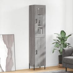 Vidaxl Visoka omara siva sonoma 34,5x34x180 cm inženirski les
