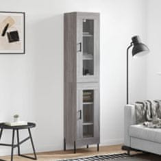 Vidaxl Visoka omara siva sonoma 34,5x34x180 cm inženirski les