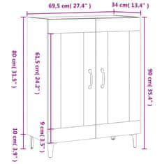 Vidaxl Komoda črna 69,5x34x90 cm inženirski les