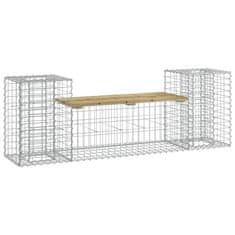 Vidaxl Vrtna gabionska klop 183x41x60,5 cm impregnirana borovina