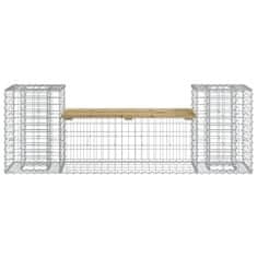 Vidaxl Vrtna gabionska klop 183x41x60,5 cm impregnirana borovina
