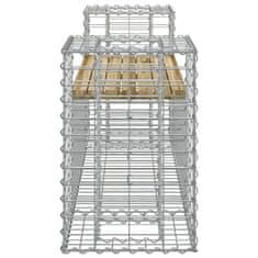 Vidaxl Vrtna gabionska klop 183x41x60,5 cm impregnirana borovina