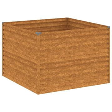 Vidaxl Vrtna visoka greda 100x100x69 cm corten jeklo