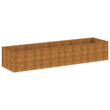 Vidaxl Vrtna visoka greda 386x100x69 cm corten jeklo