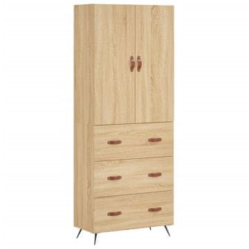 Vidaxl Visoka komoda sonoma hrast 69,5x34x180 cm inženirski les