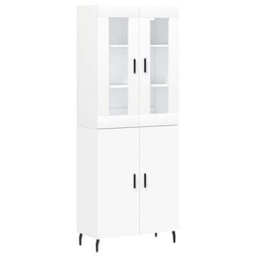 Vidaxl Visoka omara bela 69,5x34x180 cm inženirski les