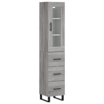 Vidaxl Visoka omara siva sonoma 34,5x34x180 cm inženirski les