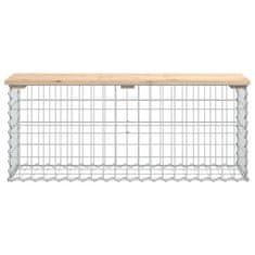 Greatstore Vrtna gabionska klop 103x31,5x42 cm trdna borovina