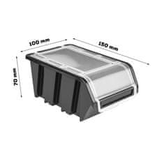 botle Kovinska stena za orodje 156x72 cm Sistem za shranjevanje z držali za orodje Kljuke za orodje in 14 škatlic za zlaganje 100 x 150 x 70 mm Barva: črna Perforirana plošča Delavnica Garaža Pegboard Elekt