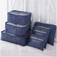 Zaparevrov BT Praktične potovalne torbe in organizatorji, 6 kosov, temno modra