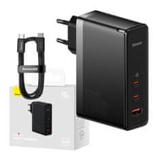 BASEUS gan5 pro omrežni polnilec 2xusb-c + usb, 140w (črna)