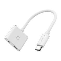 Cygnett Zvočni adapter USB-C na mini jack 3,5 mm i USB-C Cygnett Essential (bela)