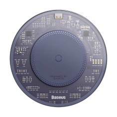 BASEUS brezžični indukcijski polnilec simple 2, 15 W, s kablom USB-C za USB-C (vijolične barve)