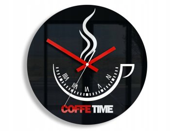 ModernClock Čas za kavo Ii črna stenska ura