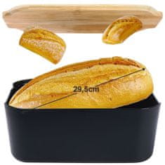 Hlebec kruha z bambusovo desko črn 259301