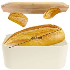 Hlebec kruha z bambusovo desko Cream 259303