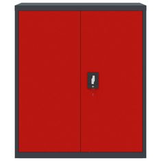 Vidaxl Arhivska omara antracitna in rdeča 90x40x105 cm jeklo