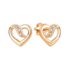 Brilio Romantični uhani iz rožnatega zlata Hearts 239 001 00909 05