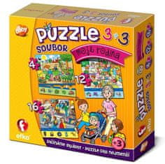 EFKO Puzzle Moja družina 3v1 (4,12,16 kosov)