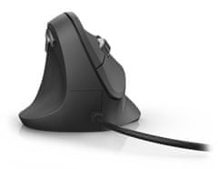 Hama vertikalna, ergonomska žična miška za levičarje EMC-500L, črna