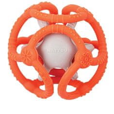 Nattou Silikonska žoga 2v1 brez BPA 10 cm oranžno-siva