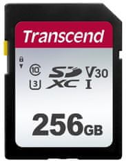 Transcend Pomnilniška kartica 256 GB SDXC 300S (Class 10) UHS-I U3 V30, 100 MB/s R, 40 MB/s W